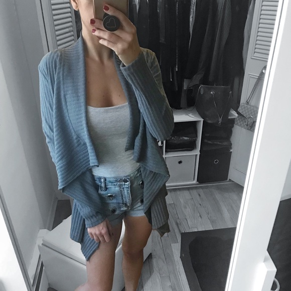 Sweaters - LAST 2✨Ribbed Cascading Open Cardigan